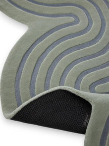 Tapis en laine Helix vert