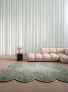 Tapis en laine Helix vert