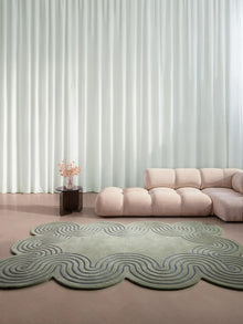 Tapis en laine Helix vert