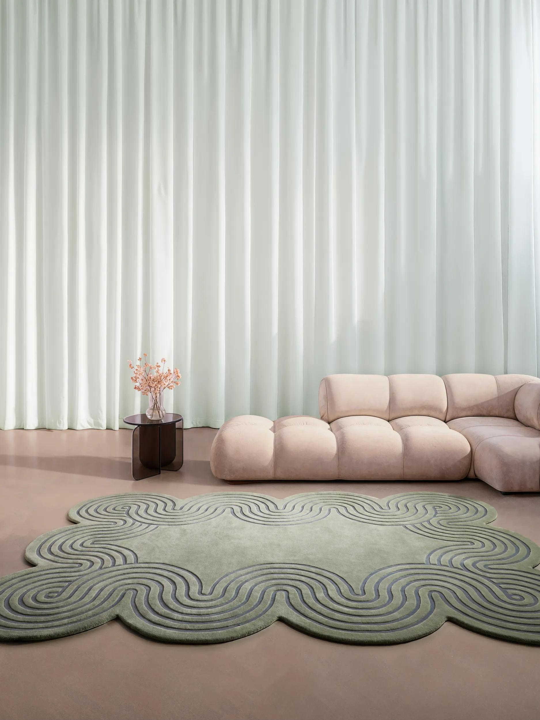 Tapis en laine Helix vert