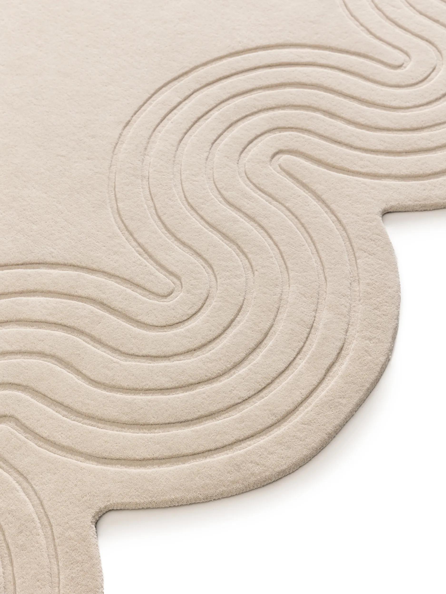 Alfombra de lana Helix crema