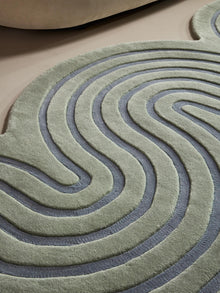 Tapis en laine Helix vert