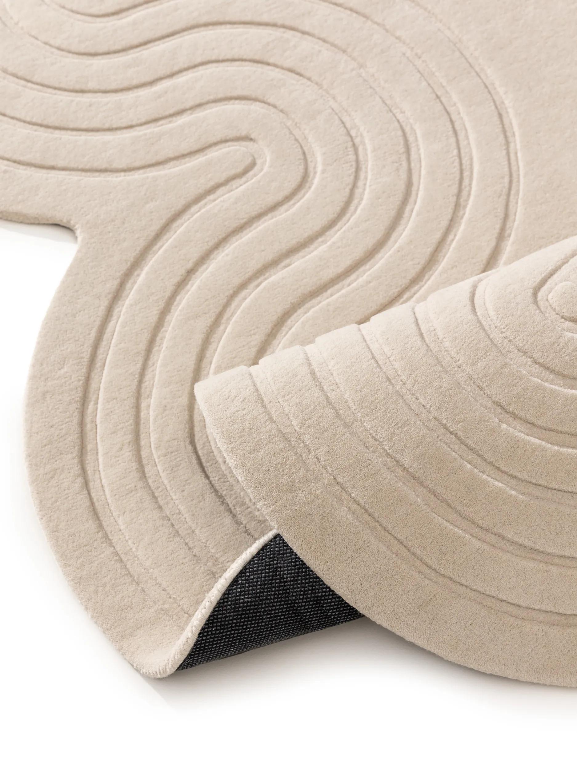 Alfombra de lana Helix crema