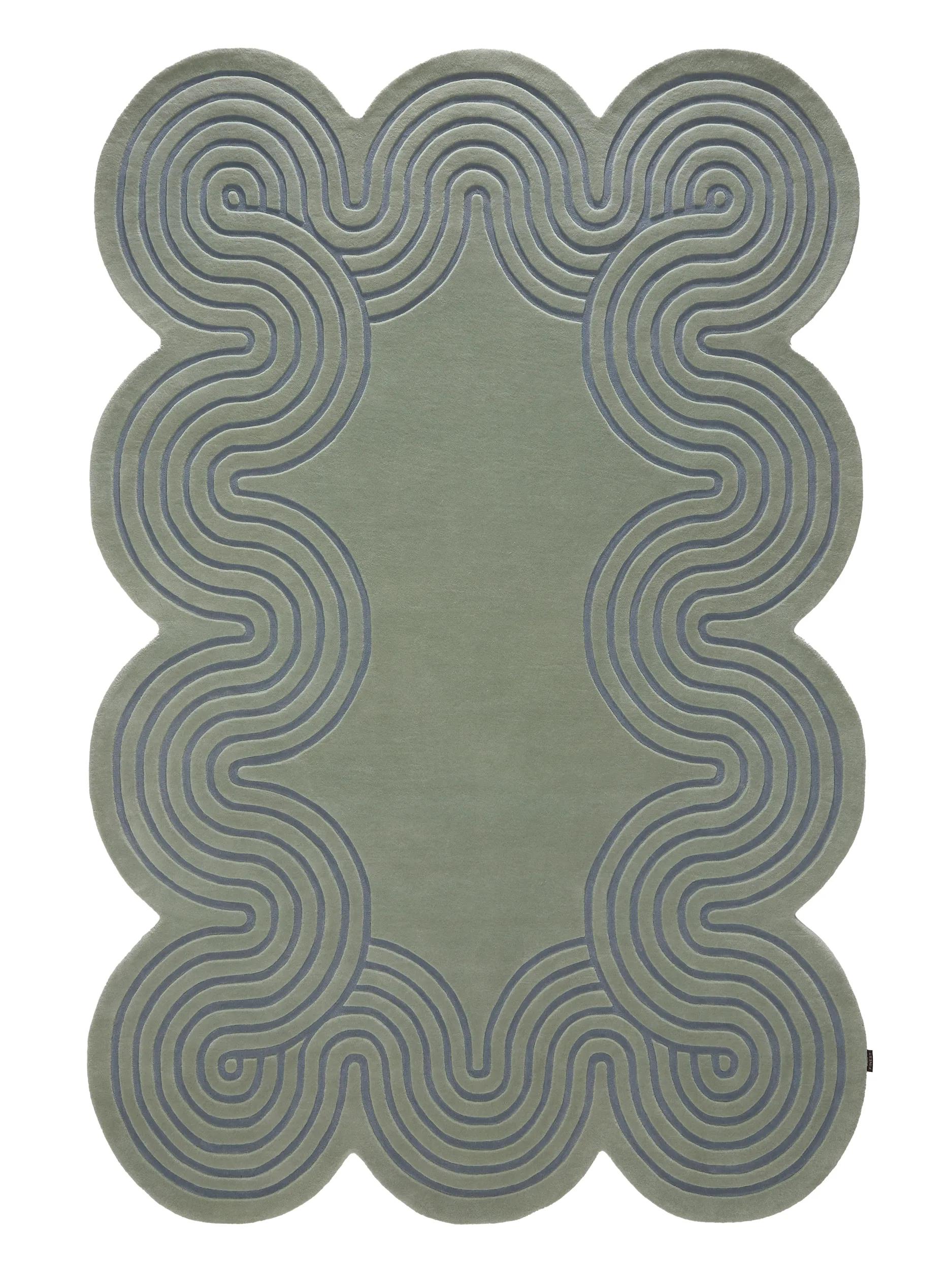 Tapis en laine Helix vert