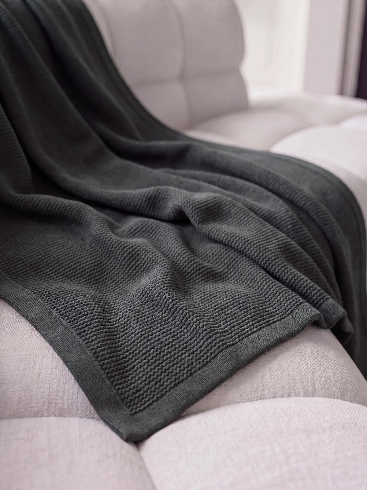 Cotton Blanket Helma Dark Grey