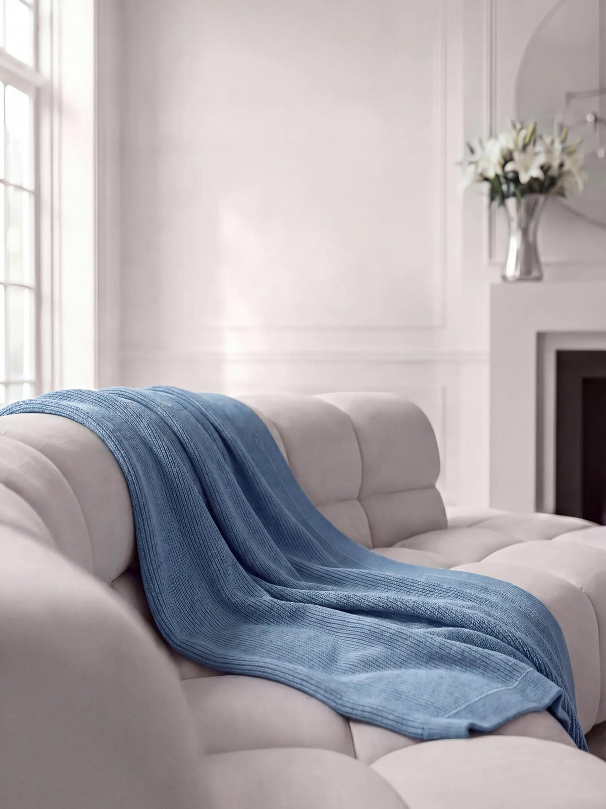 Cotton Blanket Helma Light Blue