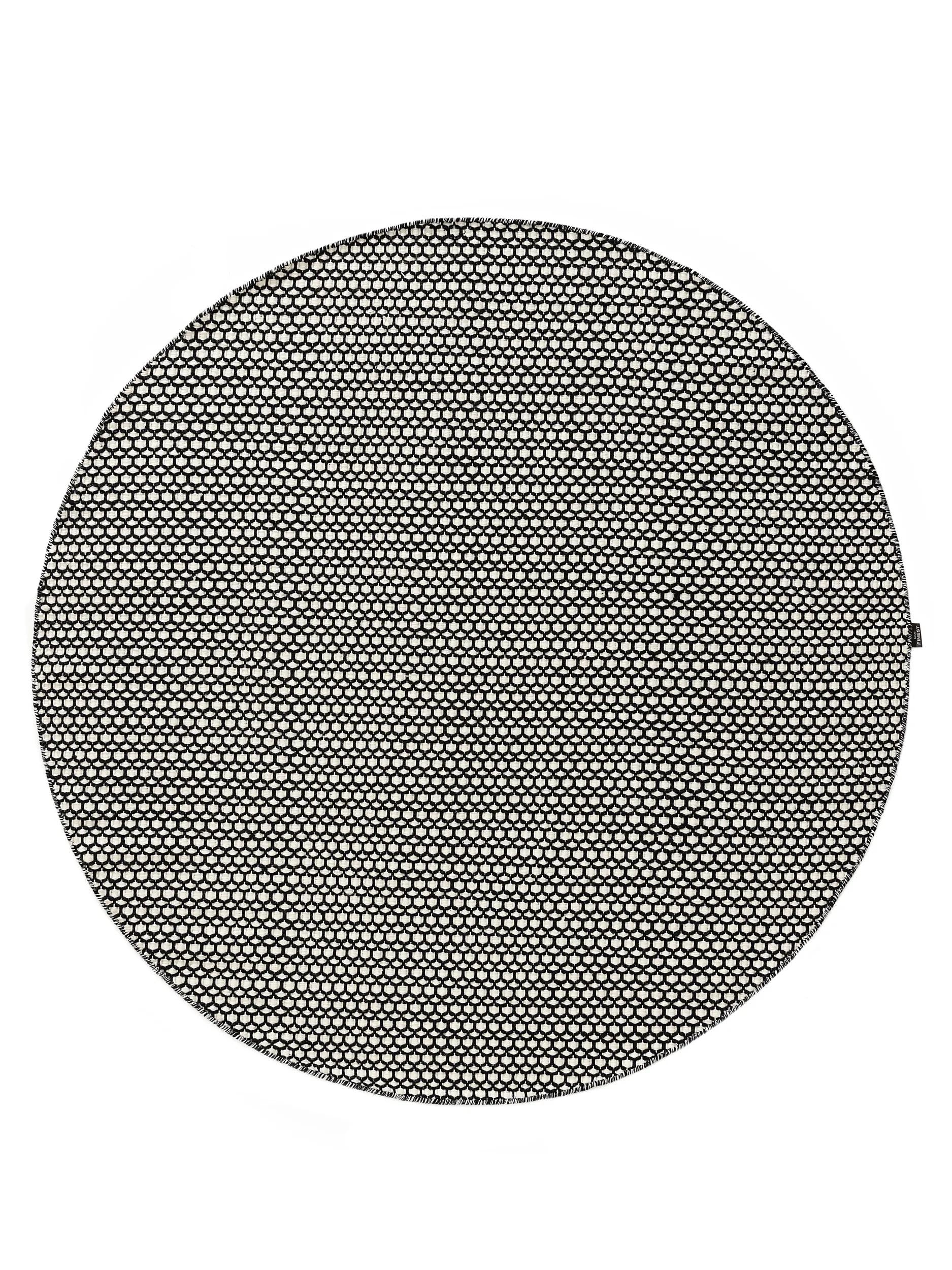 Round Wool Rug Hera Beige/Black