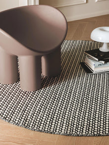 Round Wool Rug Hera Beige/Black