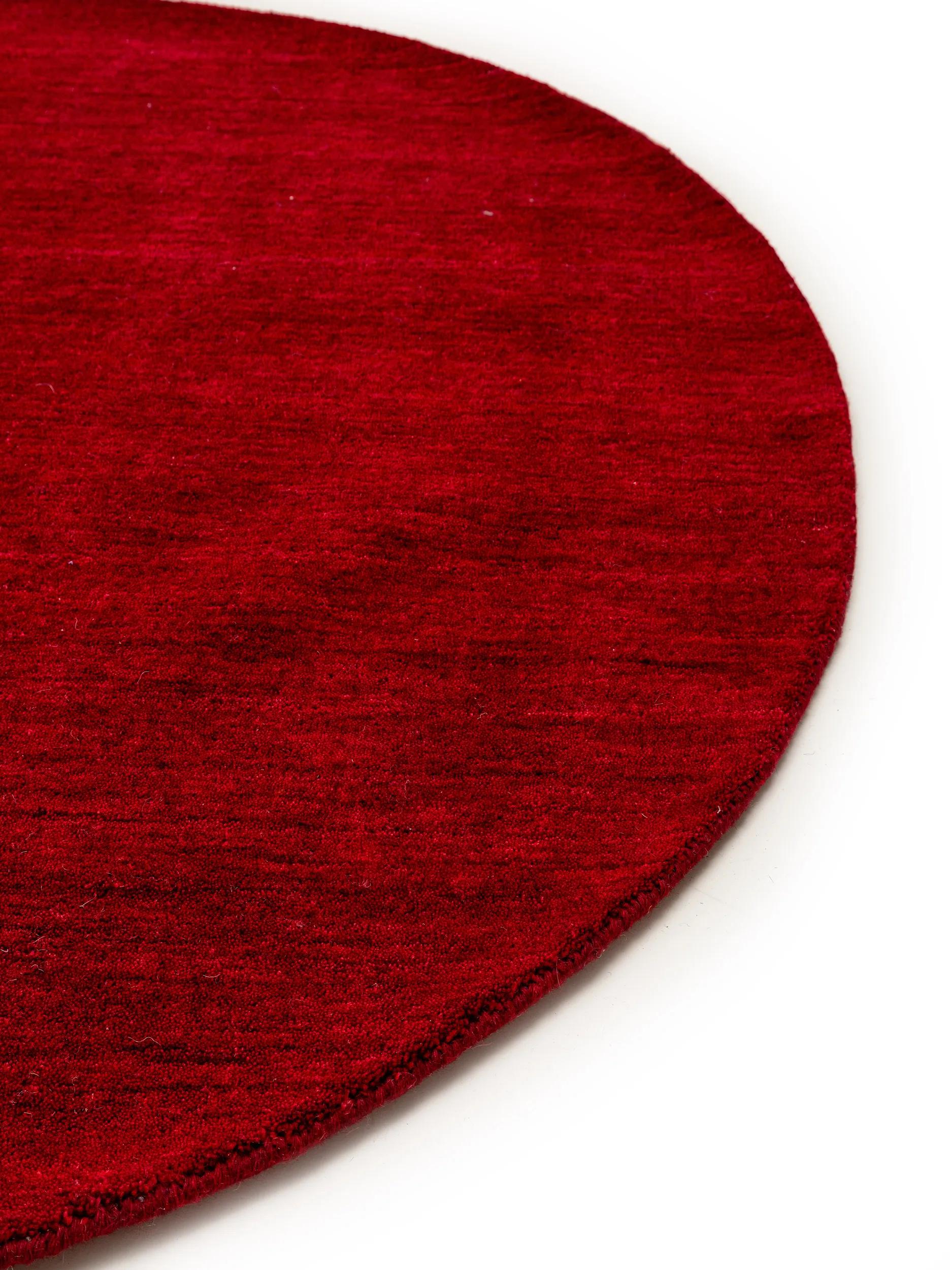 Round Wool Rug Jamal Red