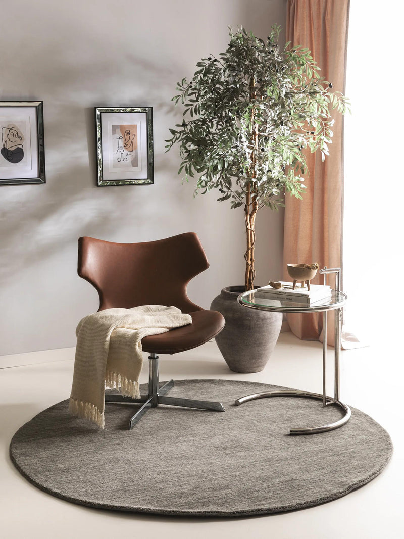 Round Wool Rug Jamal Grey