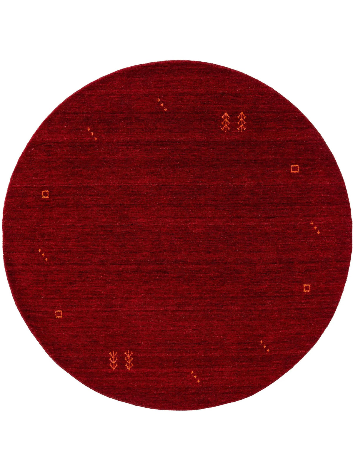 Red Rounded Wool Shape Round Wool Rug Jamal Red | benuta B2B
