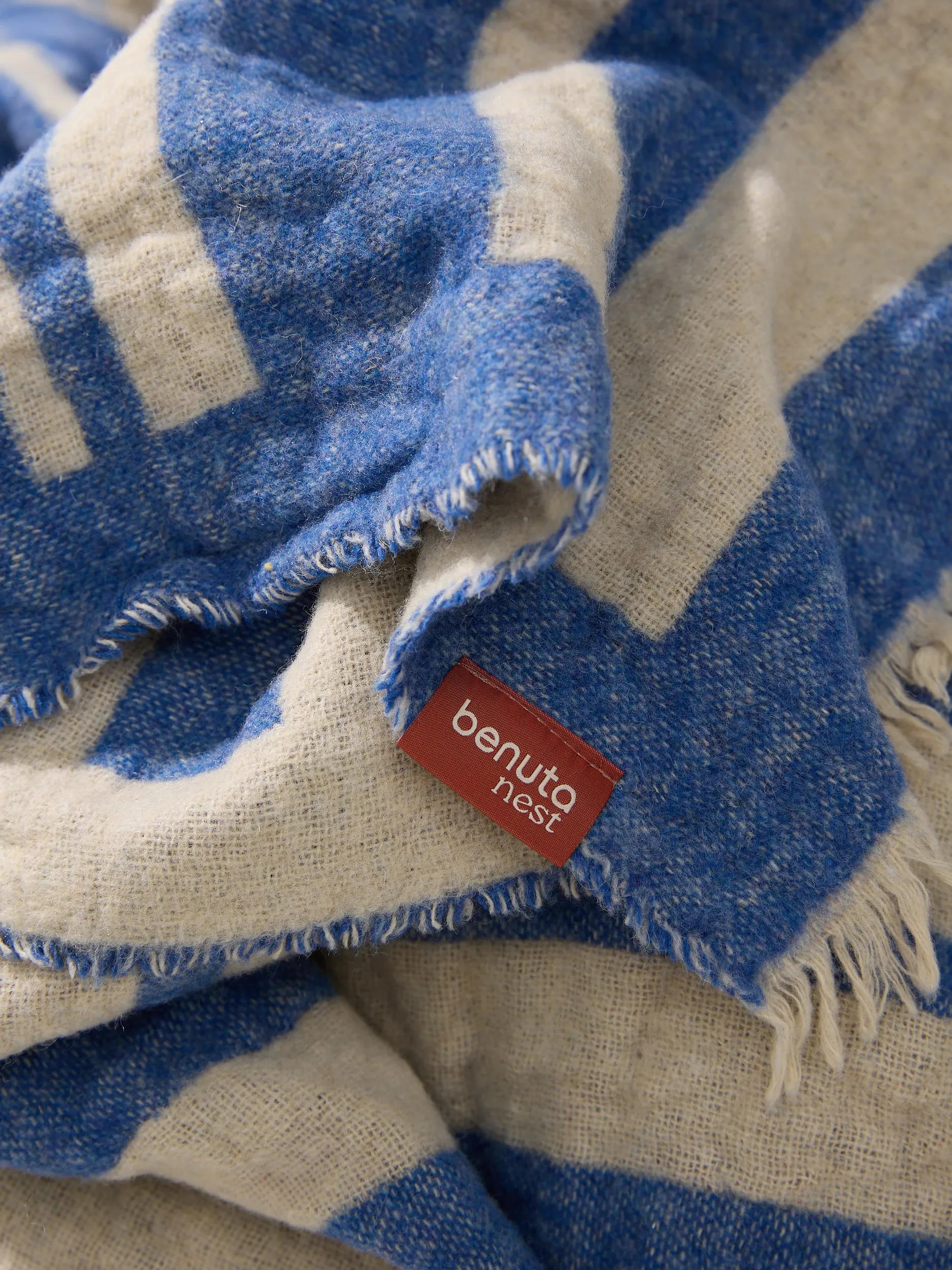 Decke Jana Creme/Blau