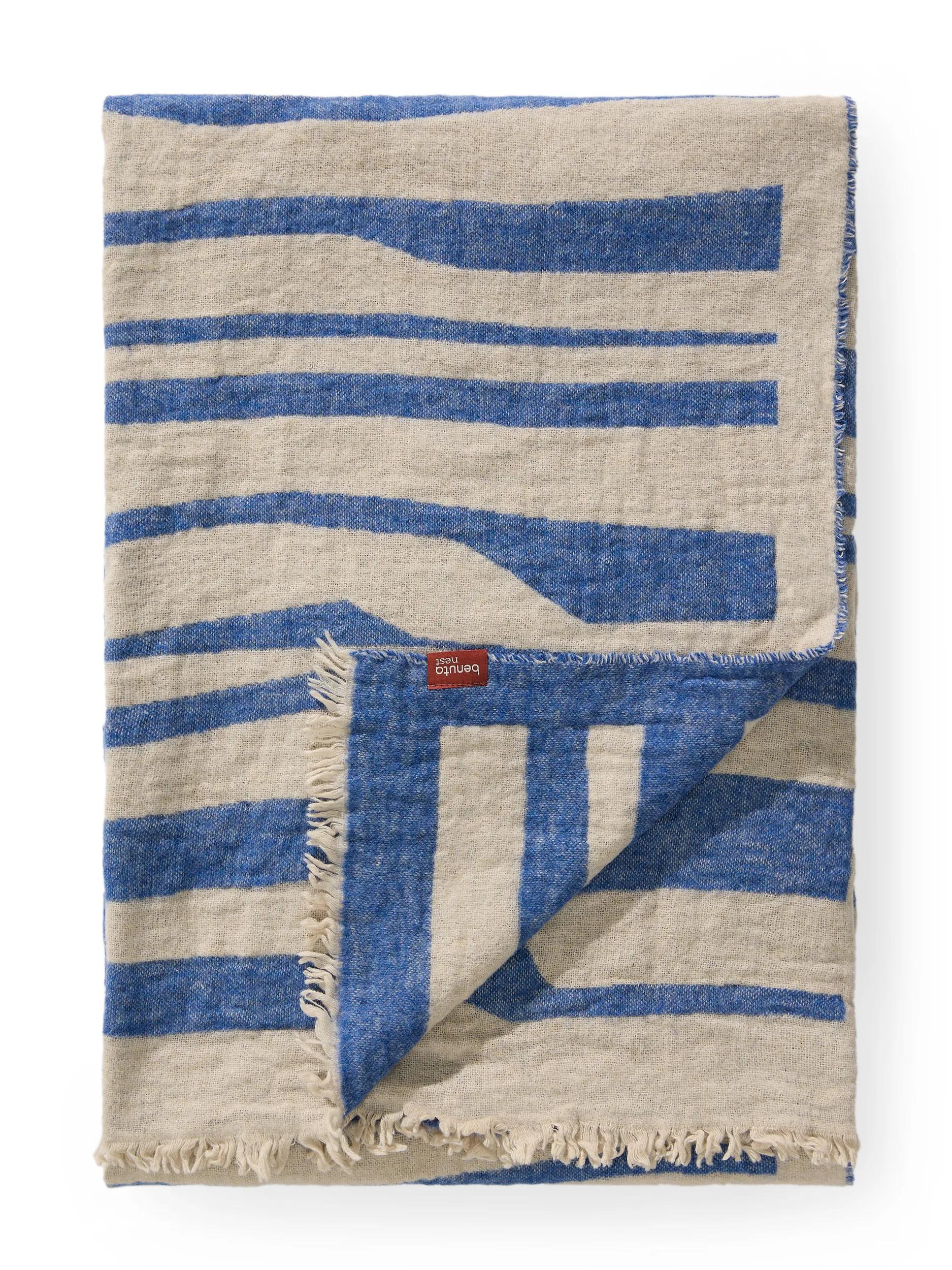 Decke Jana Creme/Blau