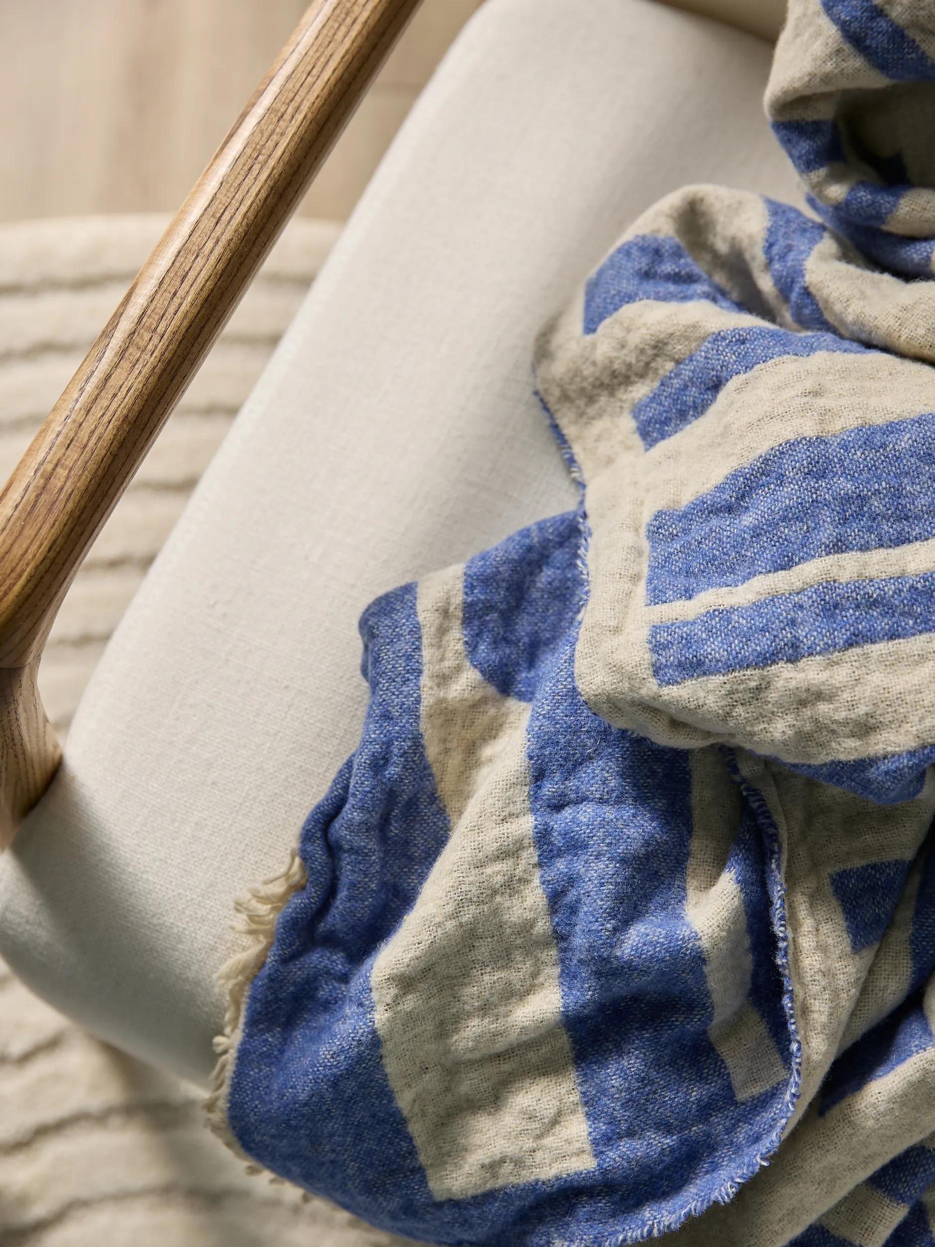 Decke Jana Creme/Blau