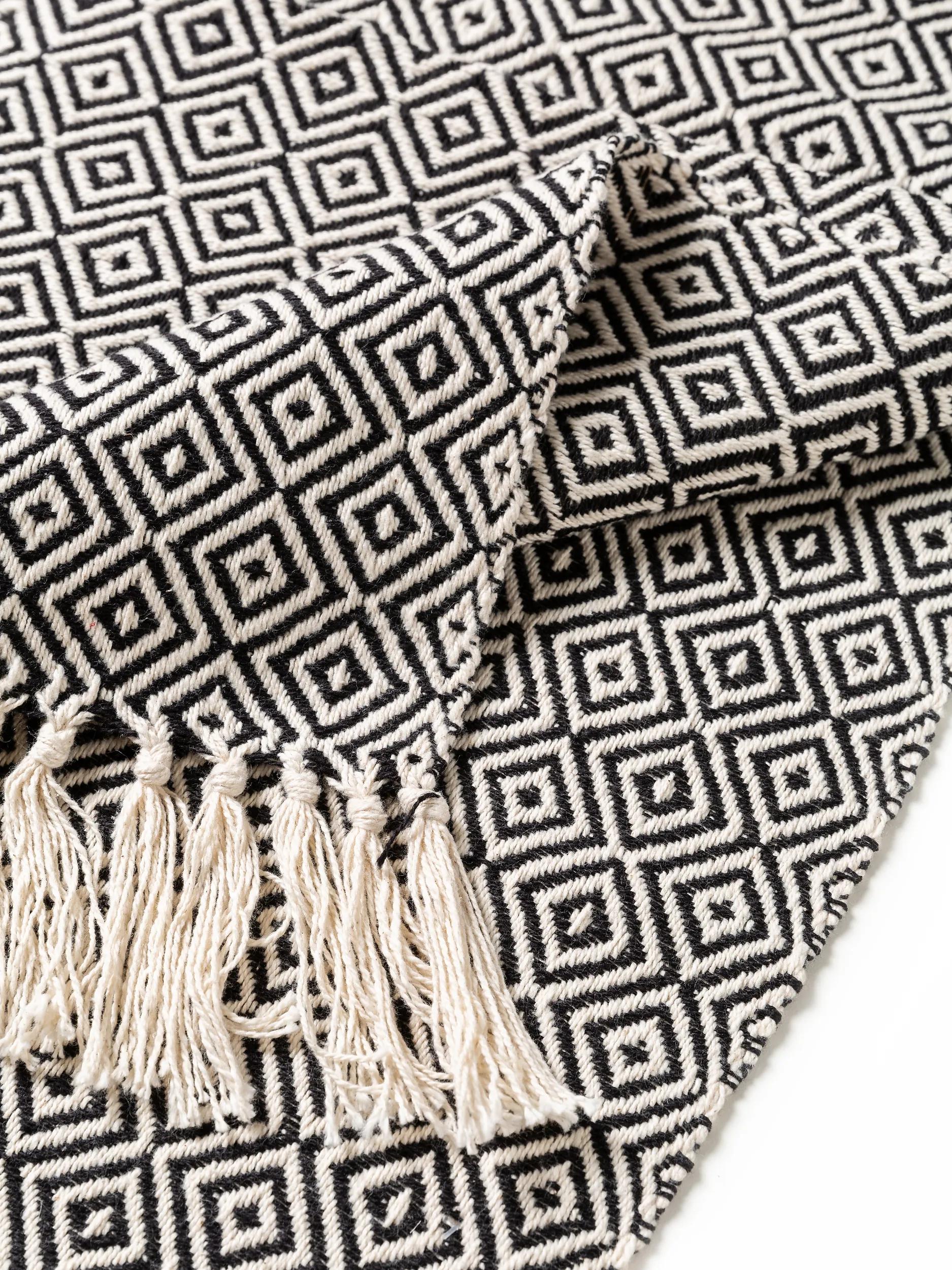 Cotton blanket Jasmin Black