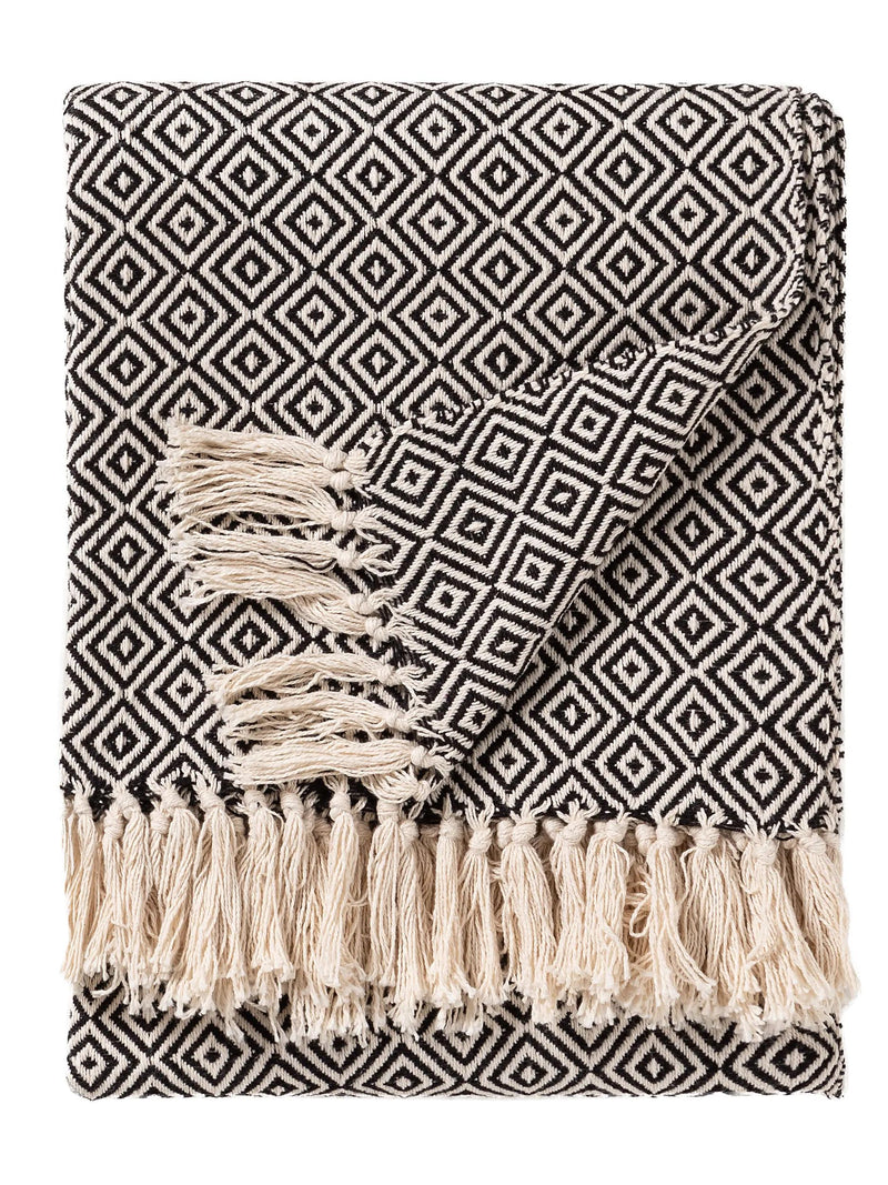 Cotton blanket Jasmin Black