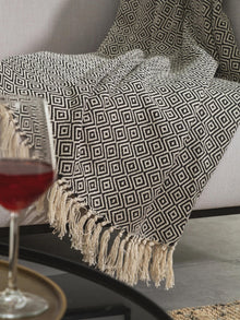 Cotton blanket Jasmin Black