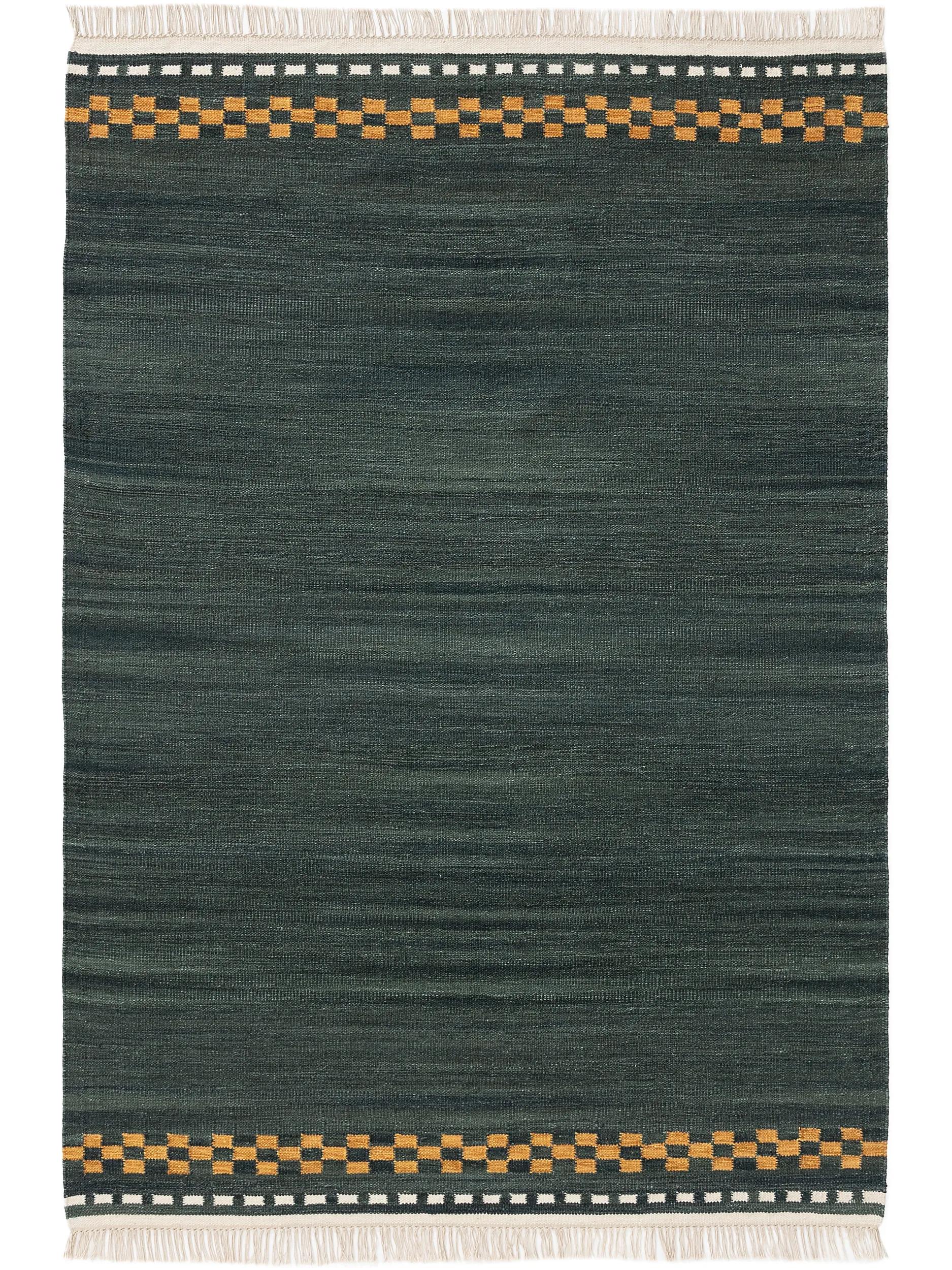 Wool Rug Jivan Dark Green
