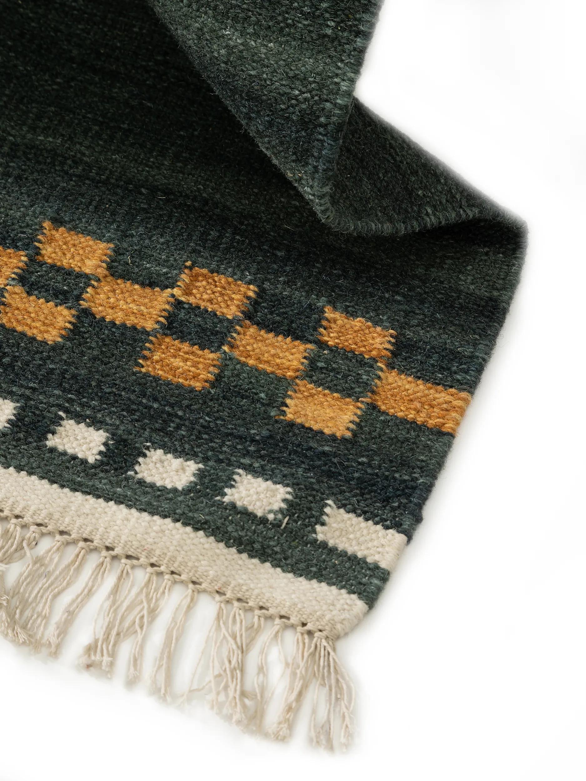 Wool Rug Jivan Dark Green