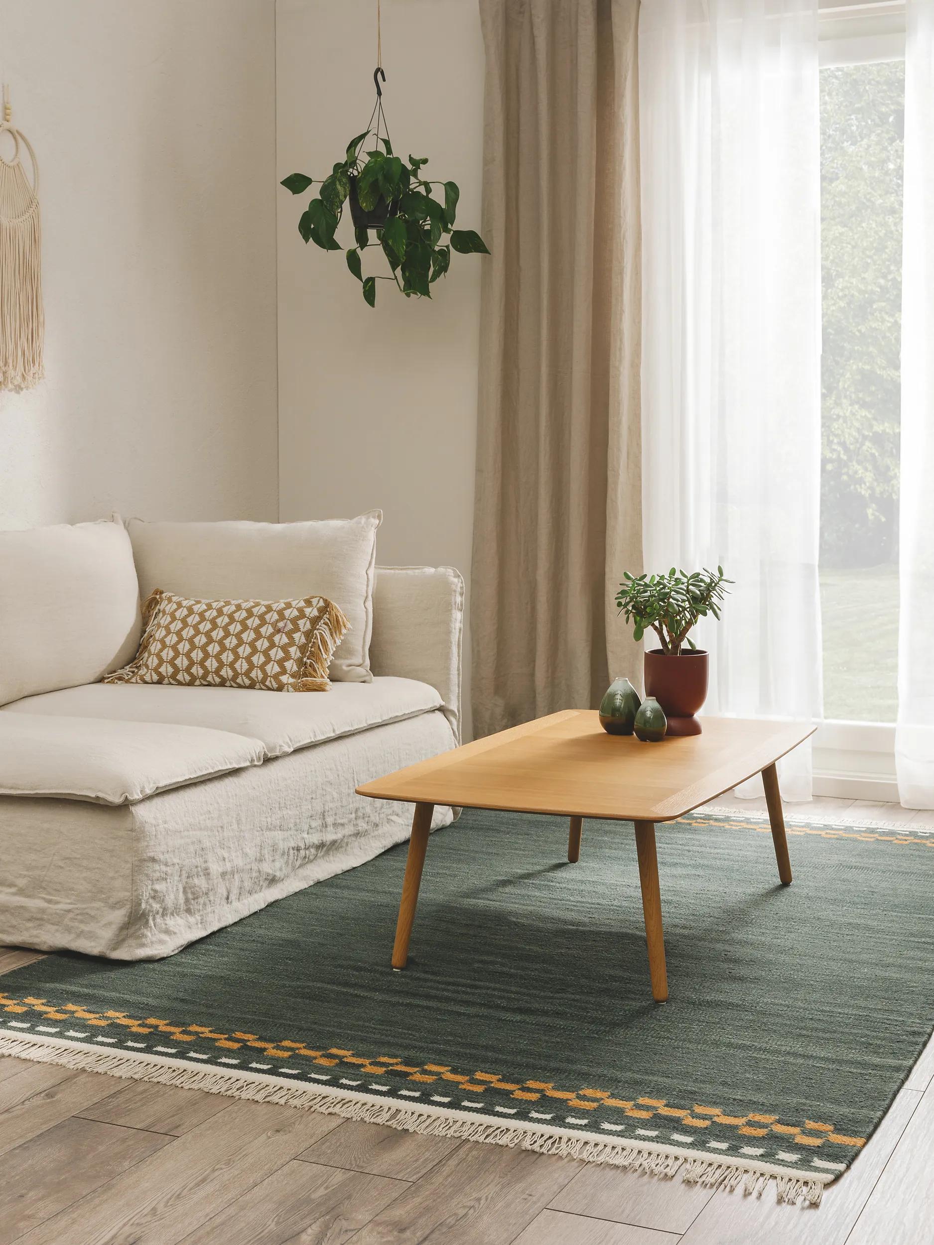 Wool Rug Jivan Dark Green