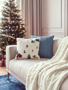 Christmas Cushion Joyful White