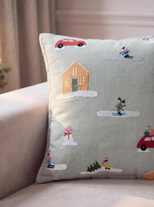 Christmas Cushion Joyful Blue