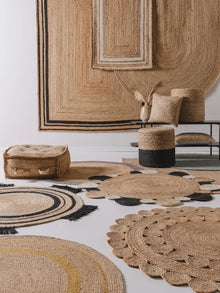 Jute Rug Jutta Light Brown/Black