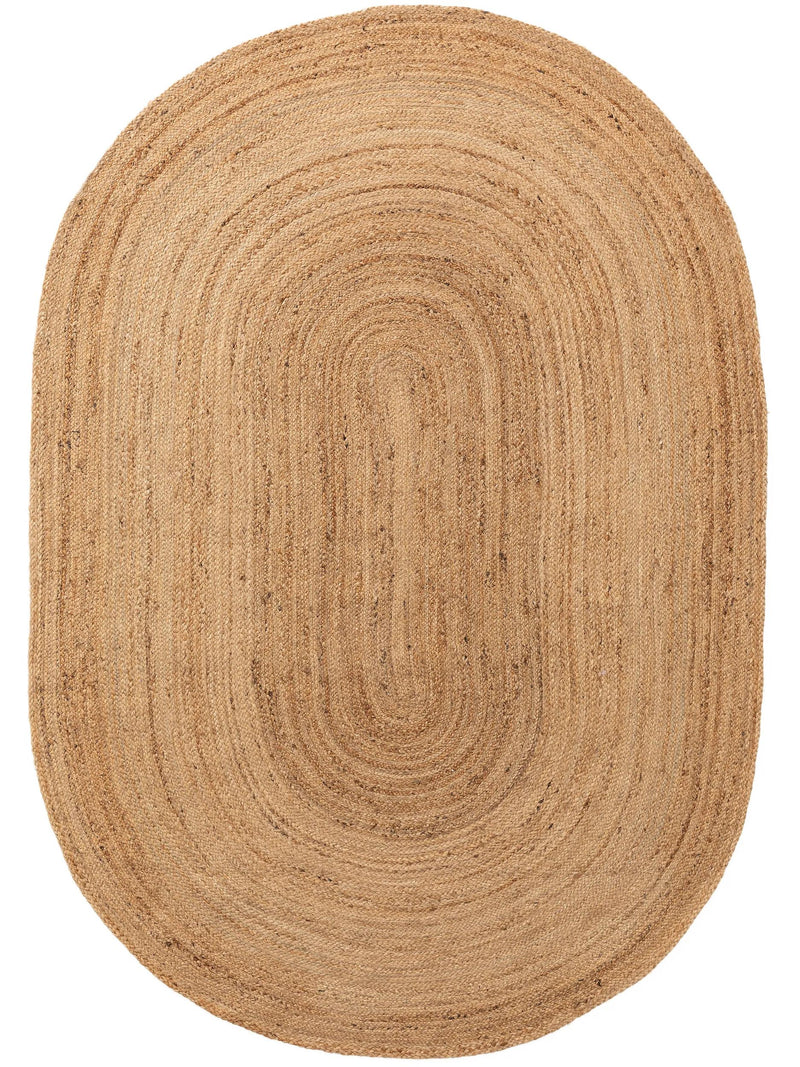 Jute Rug Oval Jutta Light Brown