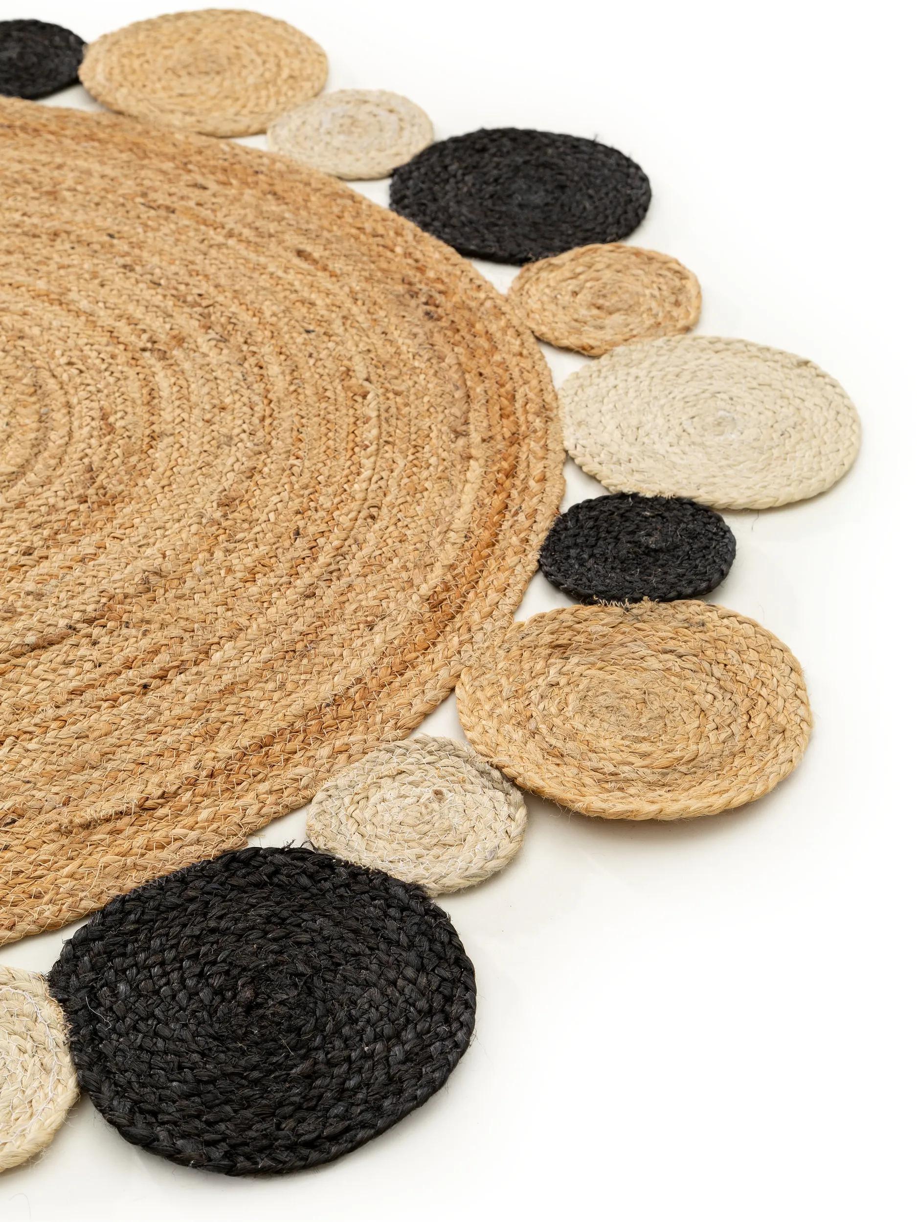 Jute Rug Jutta Light Brown/Black
