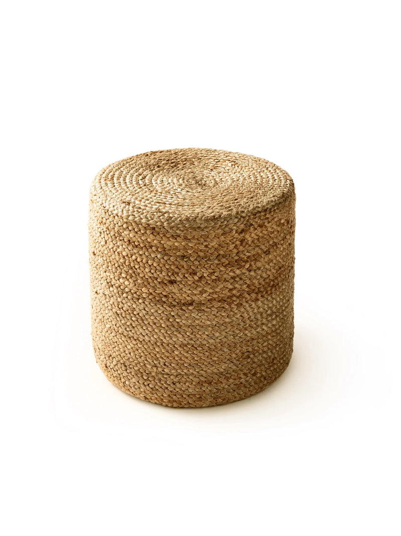 Handmade Jute Pouf Jutta Light Brown