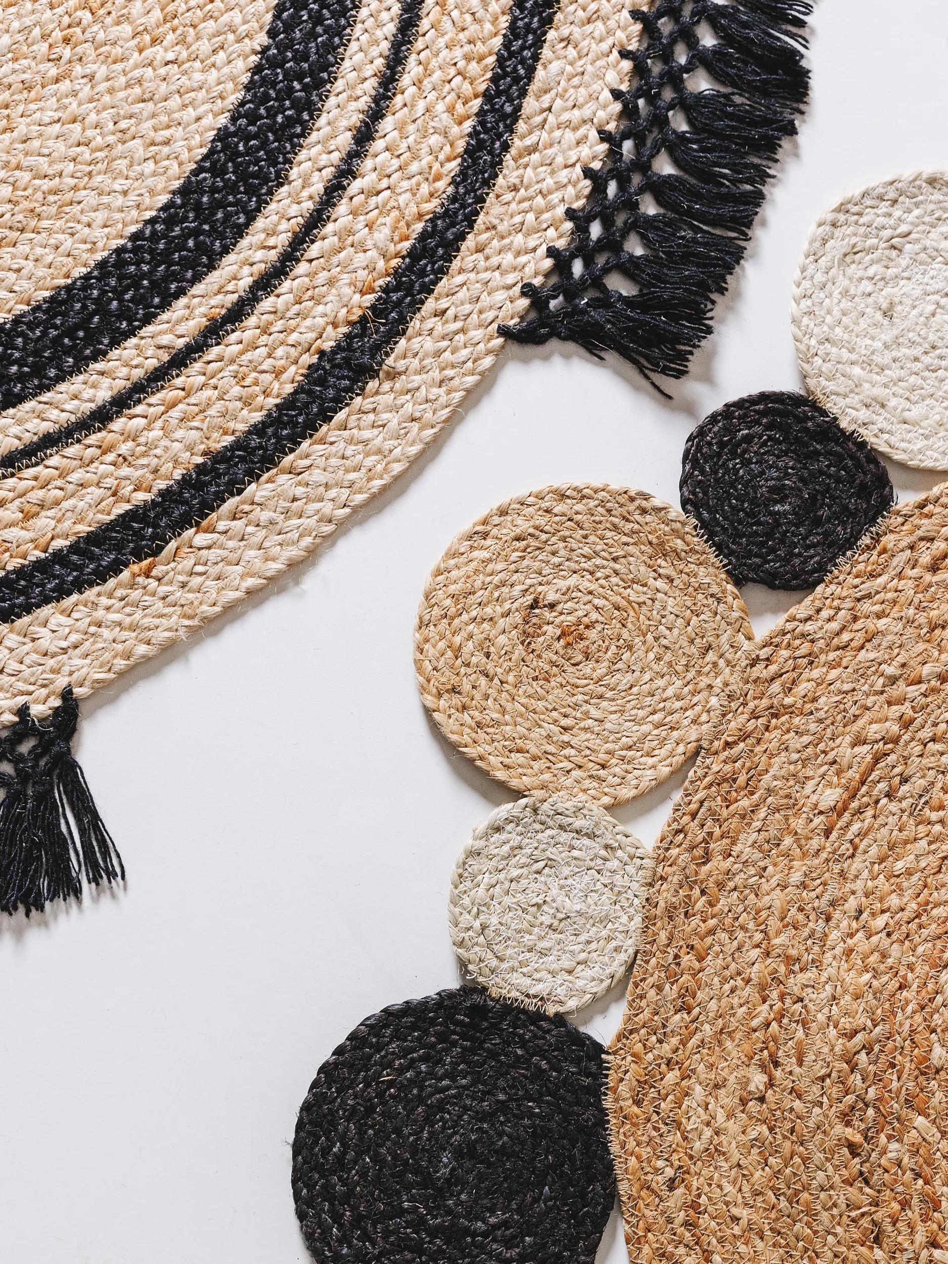Jute Rug Jutta Light Brown/Black