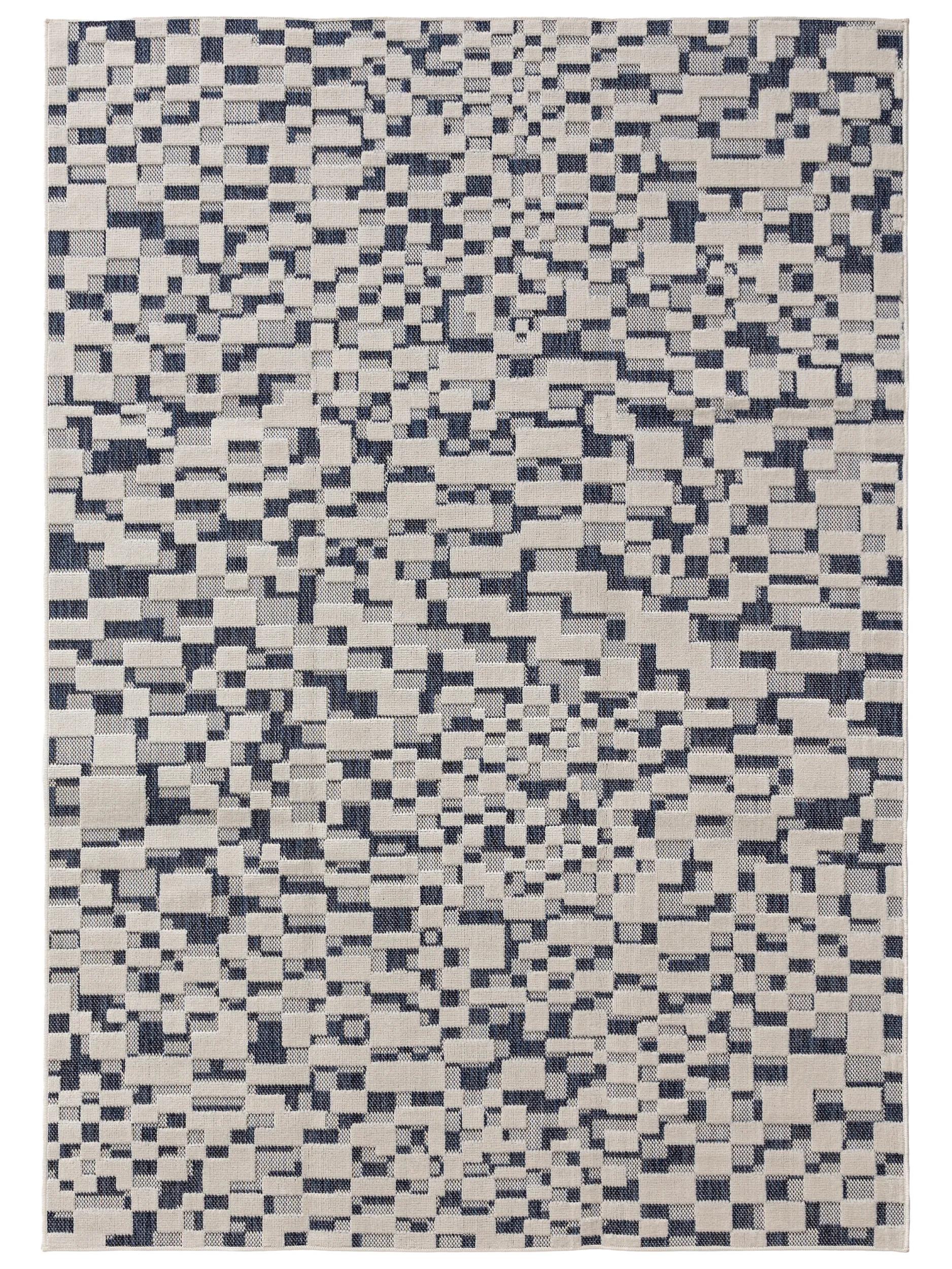 In- & Outdoor Rug Kaleo Blue/White
