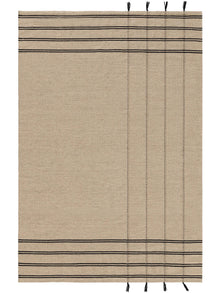 Alfombra de lana Kambiz beige/negro