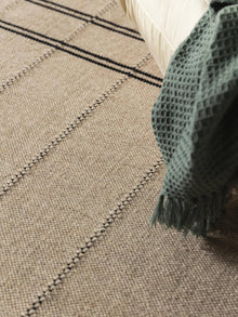 Alfombra de lana Kambiz beige/negro
