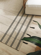 Alfombra de lana Kambiz beige/negro