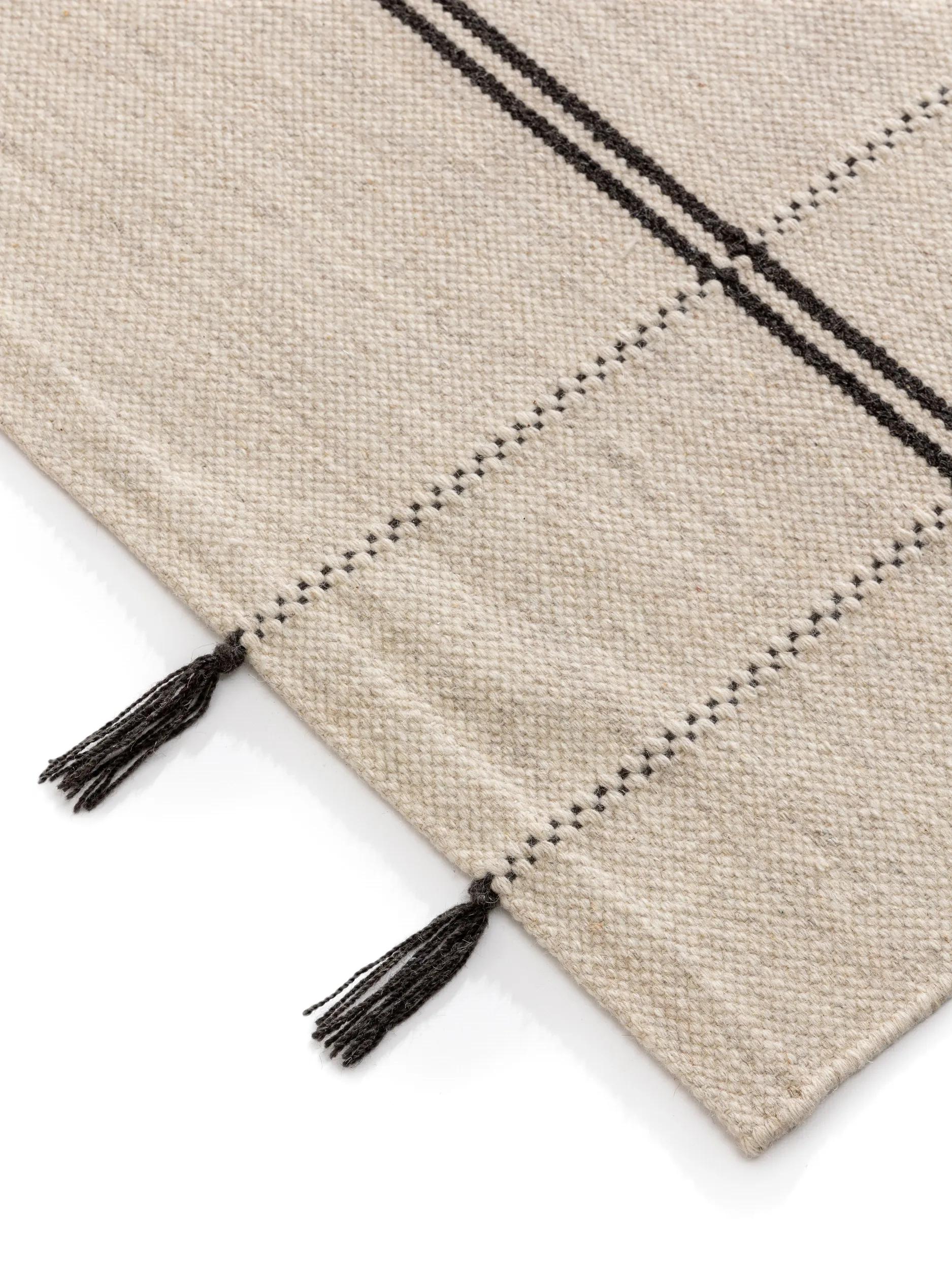 Tapis en laine Kambiz crème/charbon