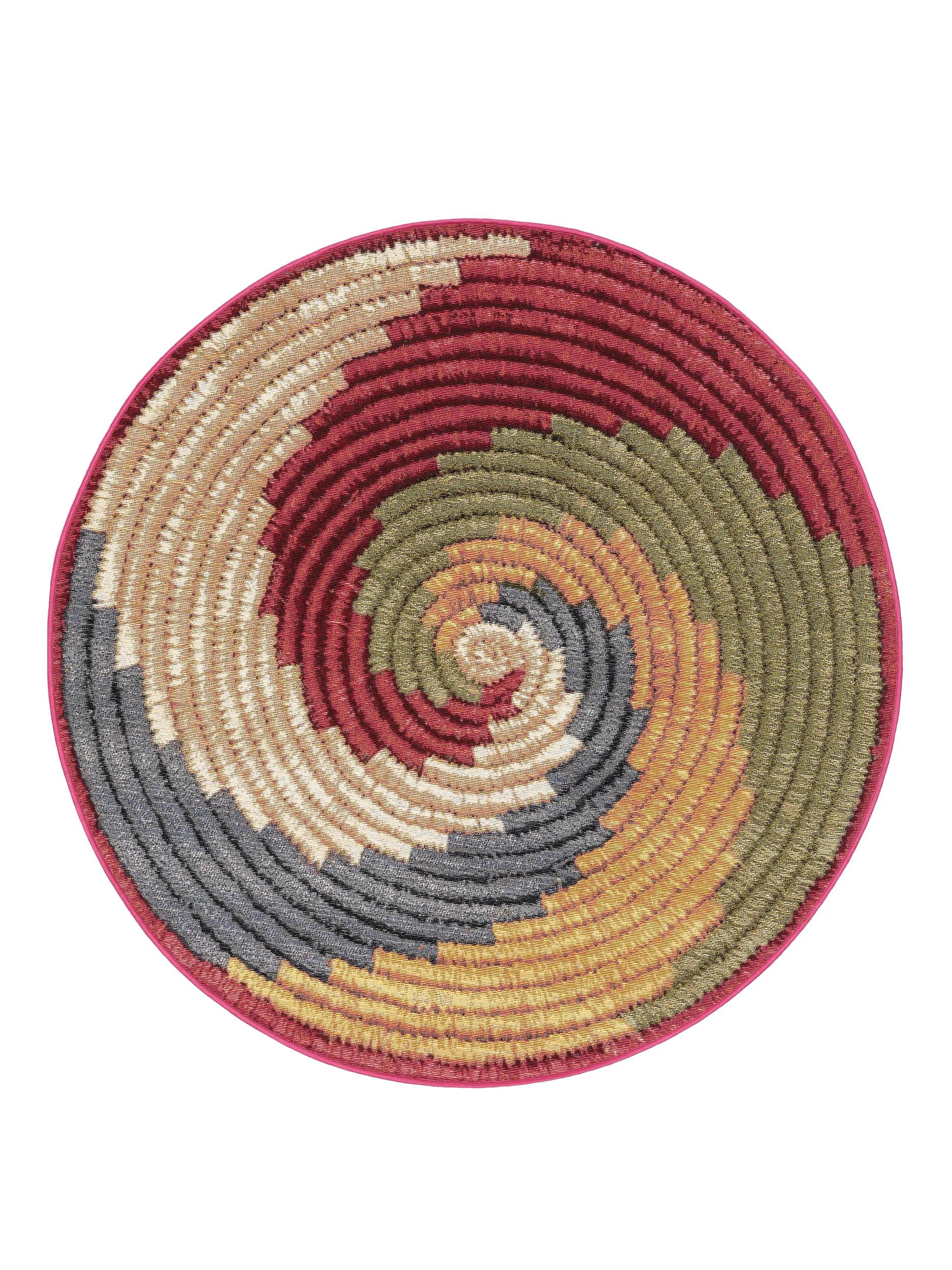 Alfombra redonda para interior y exterior Kenia multicolor