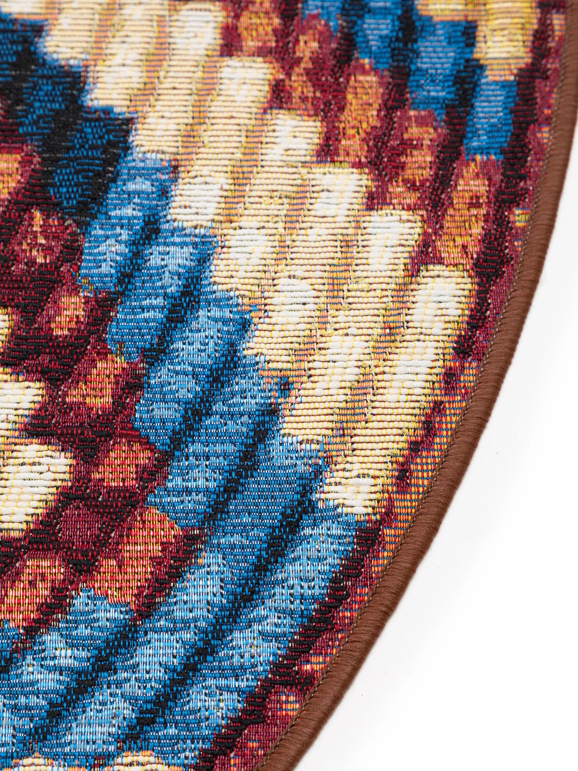 Tapis rond intérieur et extérieur Kenya multicolore