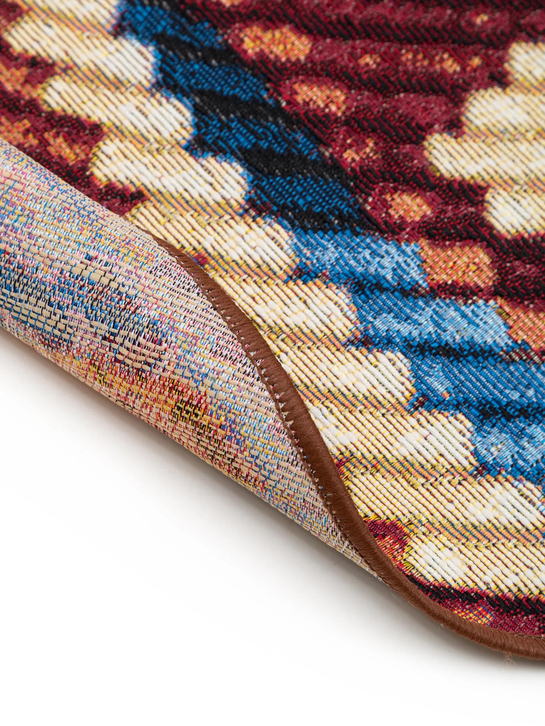 Tapis rond intérieur et extérieur Kenya multicolore