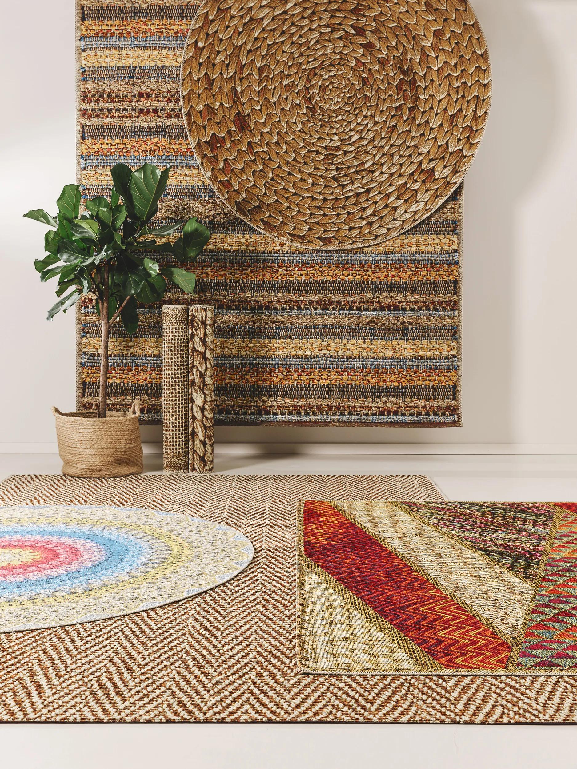 In- & Outdoor Rug Kenya Beige/Red