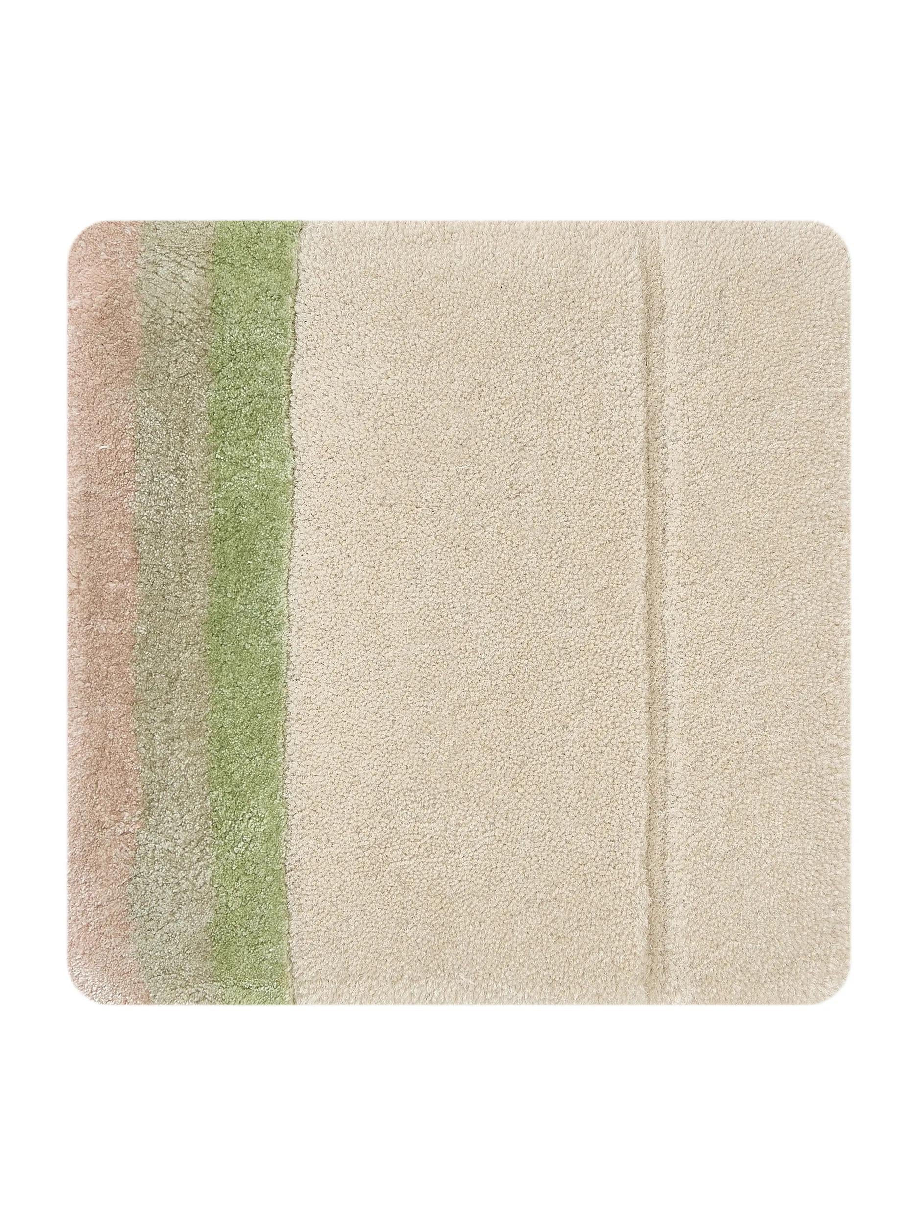 Tapis rond Kinga crème/rose