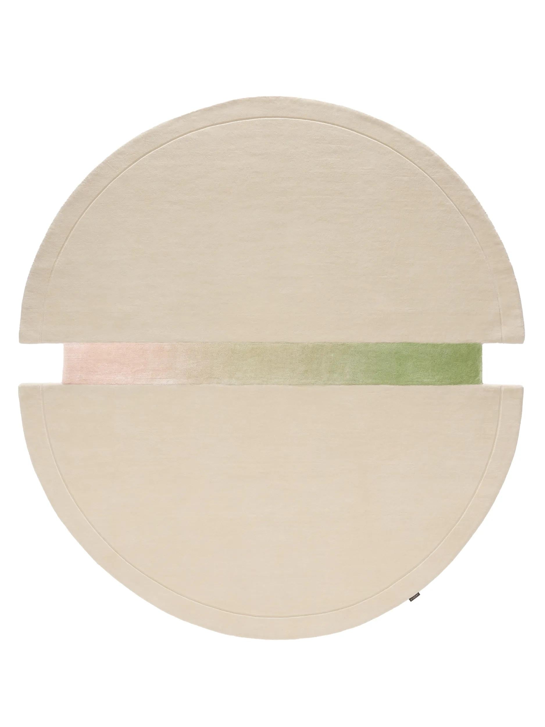 Tapis rond Kinga crème/rose