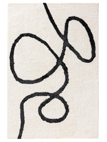 Shaggy rug Lotta Black/White