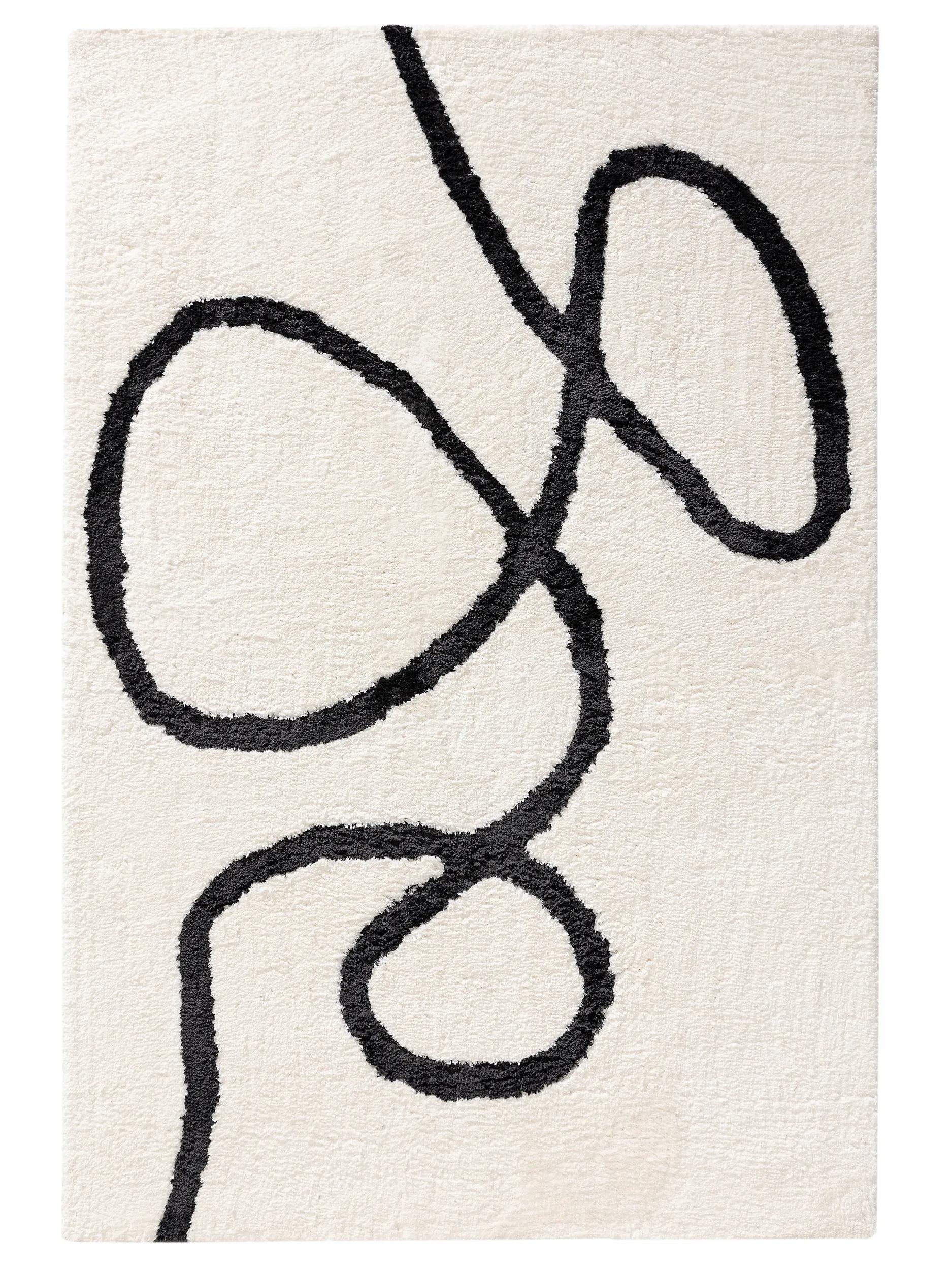 Shaggy rug Lotta Black/White