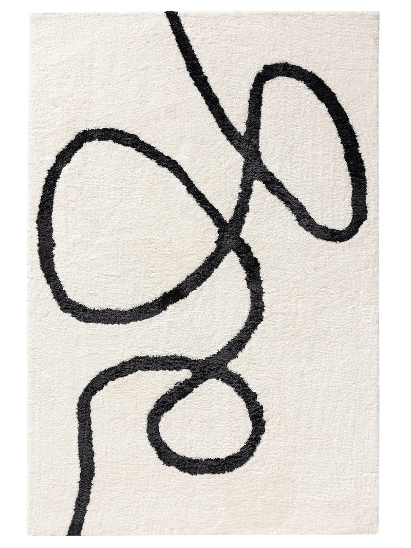 Shaggy rug Lotta Black/White