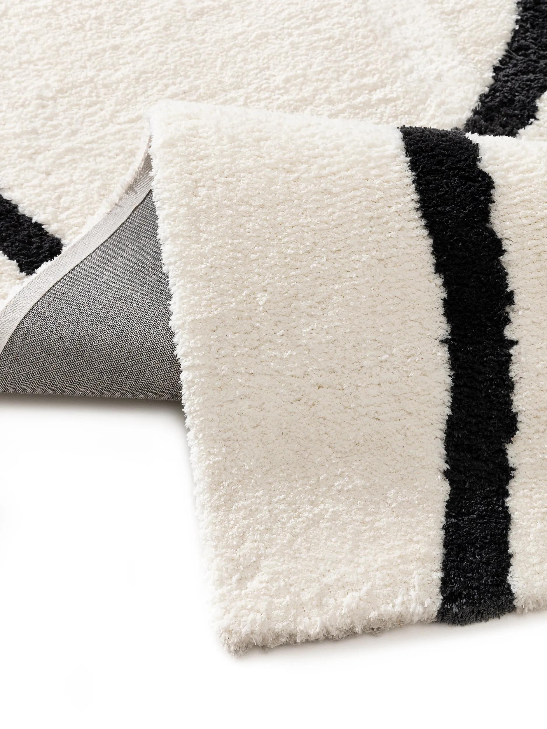 Shaggy rug Lotta Black/White