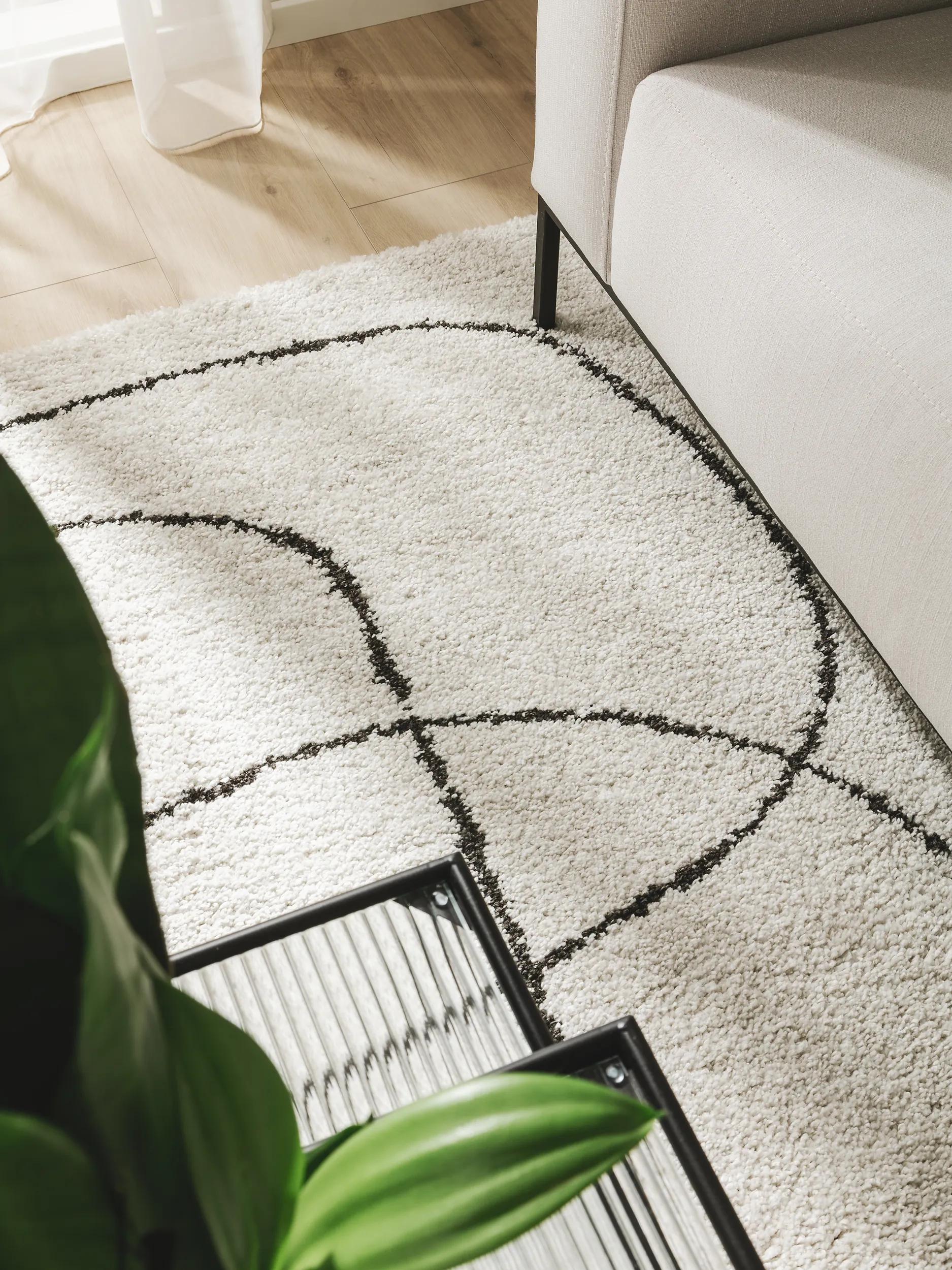 Shaggy Rug Louise Black/White