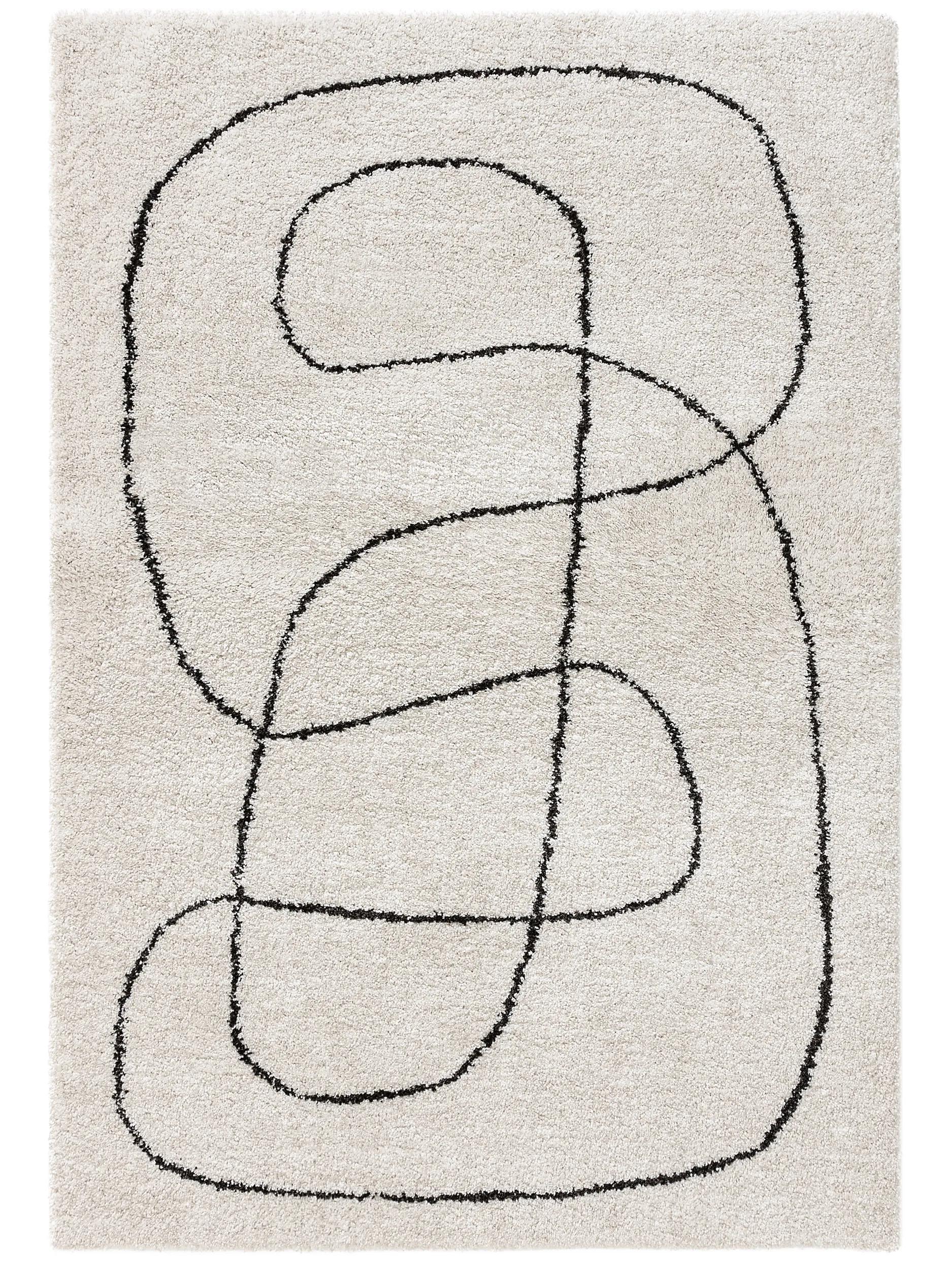 Shaggy Rug Louise Black/White
