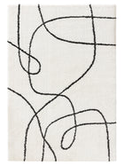 Shaggy rug Louise Black/White