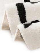 Shaggy rug Louise Black/White